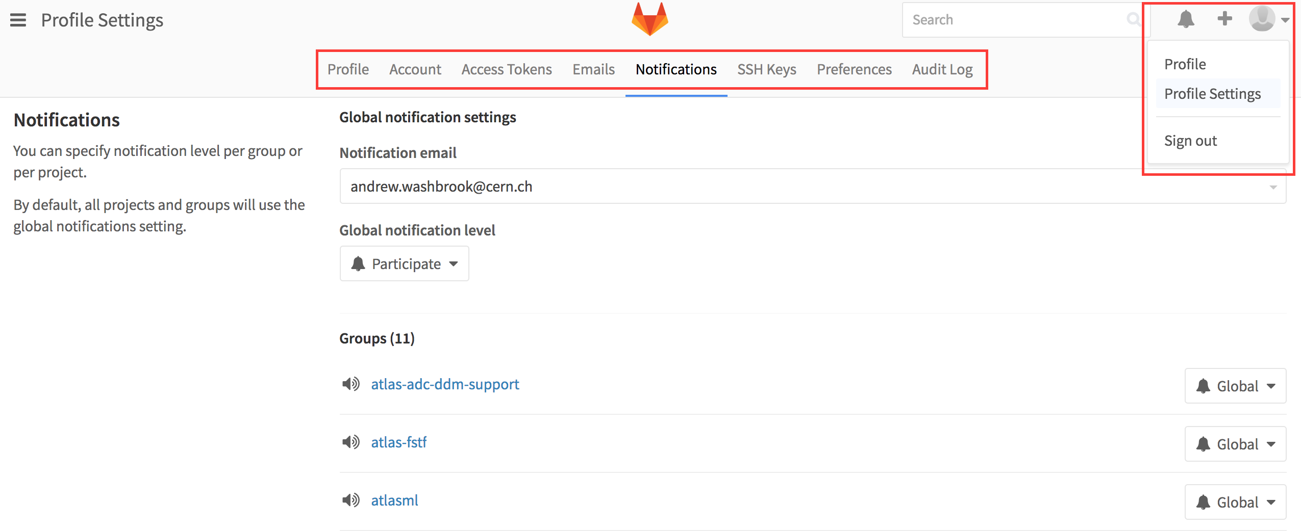 GitLab project front page