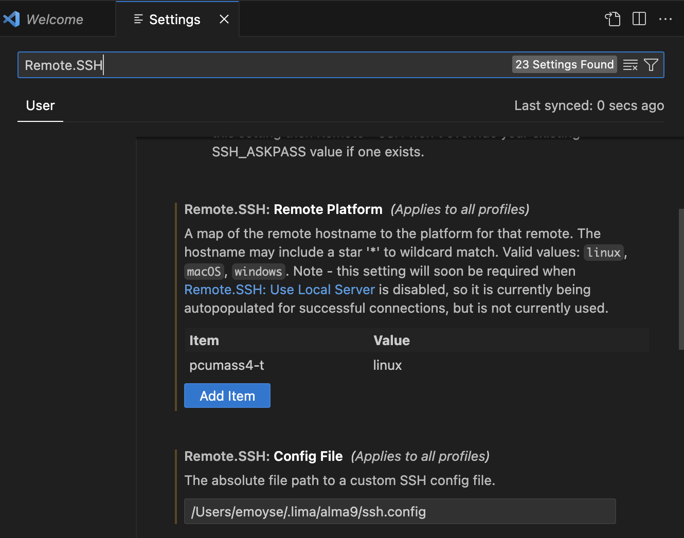 Remote SSH Config