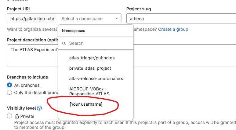 GitLab fork groups