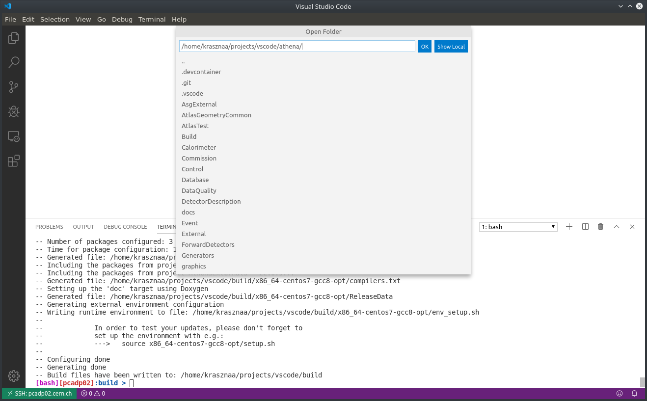 Remote SSH Open Directory