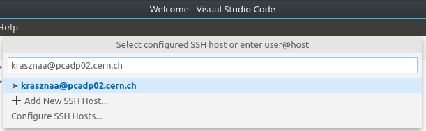 Connect to SSH host