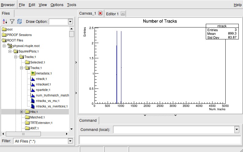 TBrowser monitoring plots