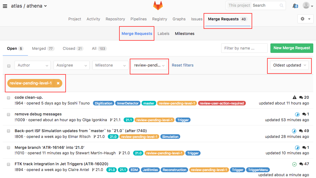 GitLab project front page