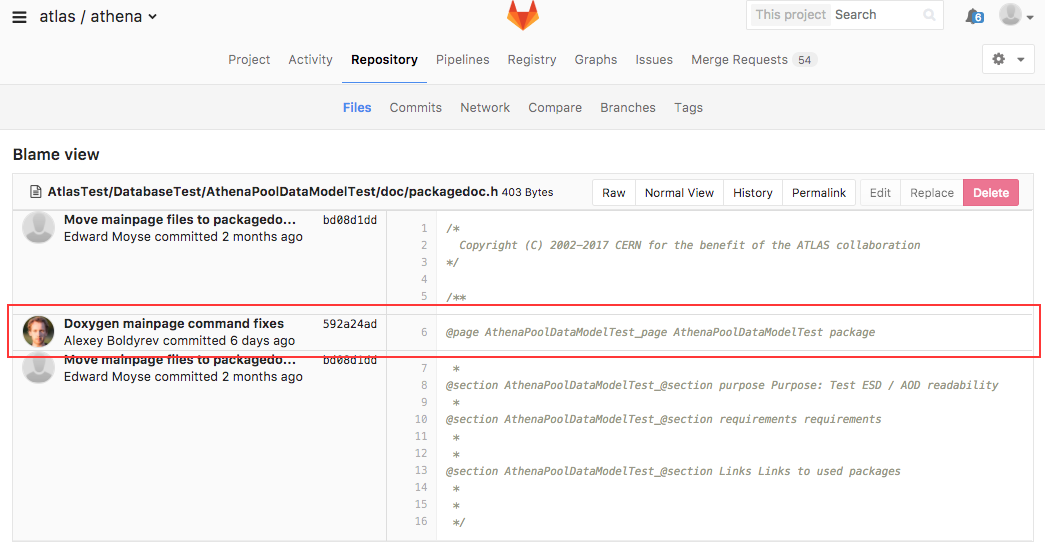 GitLab project front page