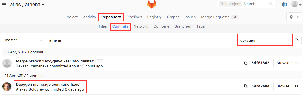 GitLab project front page